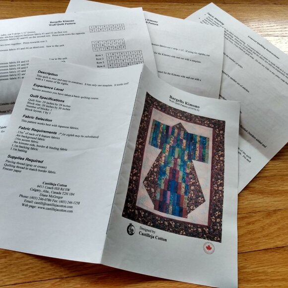 Bargello Kimono Wall Quilt Sewing Pattern Quilting 29x39 Castilleja Cotton - Picture 5 of 7